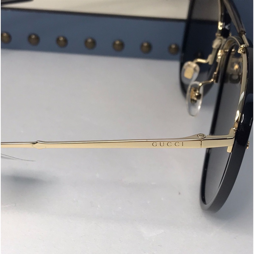 New- 💯 Authentic Gucci GG0672S Women's Aviator Sunglasses, Black/Grey - Picture 7 of 16